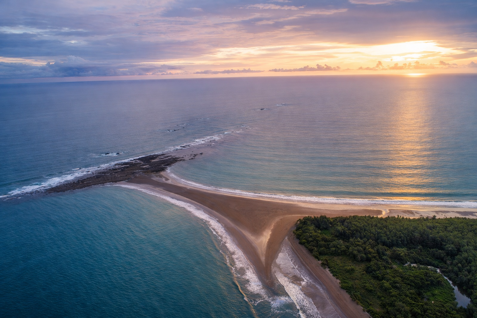 Vista aérea del Tómbolo